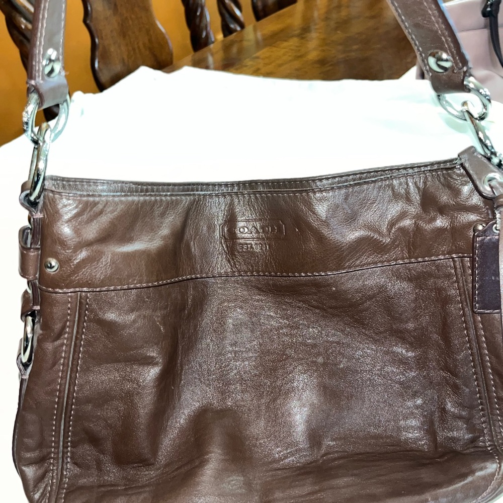 Coach Dark Brown Leather Shoulder Bag